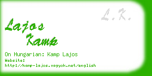 lajos kamp business card